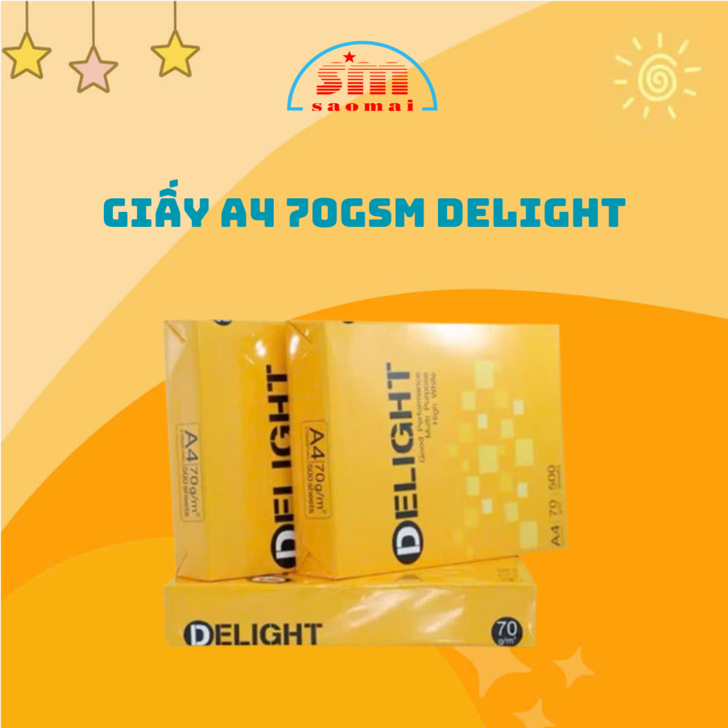 Giấy A4 70gsm Delight Văn Phòng Phẩm Sao Mai