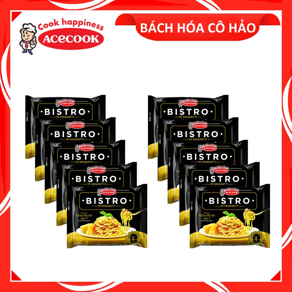COMBO 10 GÓI MÌ SPAGHETTI XỐT KEM PHÔ MAI KIỂU Ý ITALIAN CREAM CHEESE SAUCE BISTRO ACECOOK
