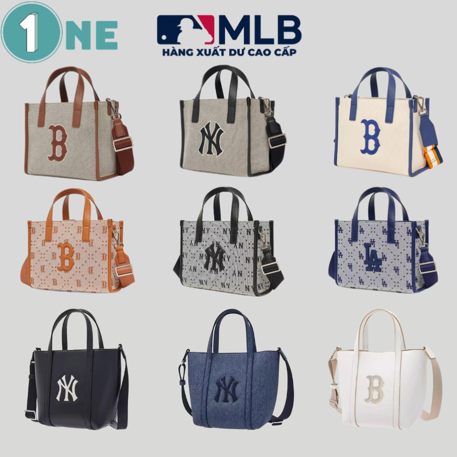 ( Hàng Loại 1 ) Túi Xách Túi Tote MLB NY Túi Đeo Chéo Basic Big Logo Canvas Bucket Bag Full Tag Mac