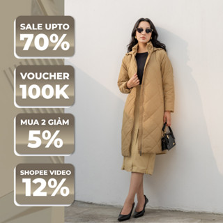 Áo khoác phao nữ S.PEARL trần trám 3 lớp dày dặn giữ ấm tốt - 241JW017