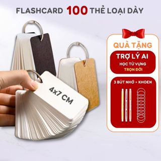 Flashcard thẻ học từ vựng 100 thẻ loại dày học tiếng anh trung hàn nhật tặng trợ lý hỗ trợ học từ vựng trọn đời