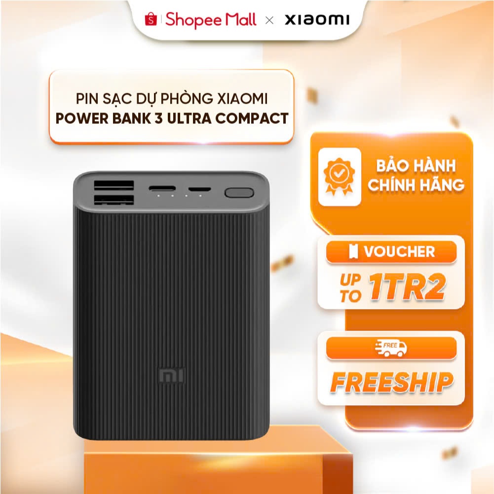 Pin sạc dự phòng Xiaomi Mi Power 3 Ultra Compact 10000mAh BHR4412GL