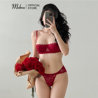  ROSÉ Bộ đồ lót ren đỏ siêu gợi cảm tôn dáng ren mềm cao cấp có gọng không mút Mebra thiết kế Việt Nam 