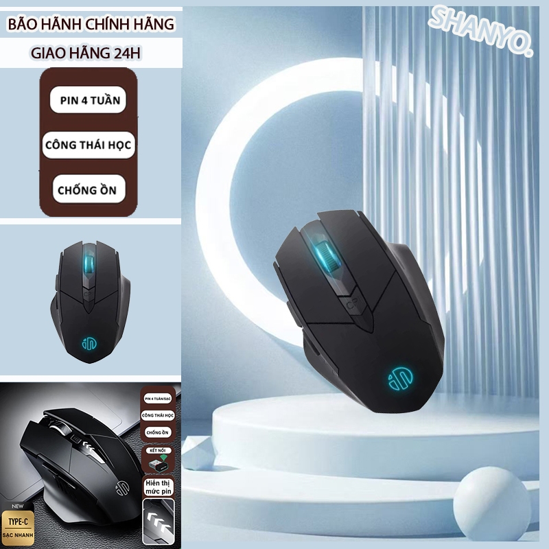 Chuột gaming không dây sạc pin TEKKIN INPHIC PM6 bảo hành 12 tháng cho game thủ chuyên nghiệp