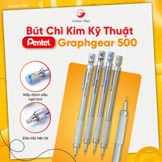 Bút Chì Cơ Khí Pentel Graphgear PG515 0.5mm - Bút Chì Kim Loại Nhiều Cỡ Ngòi