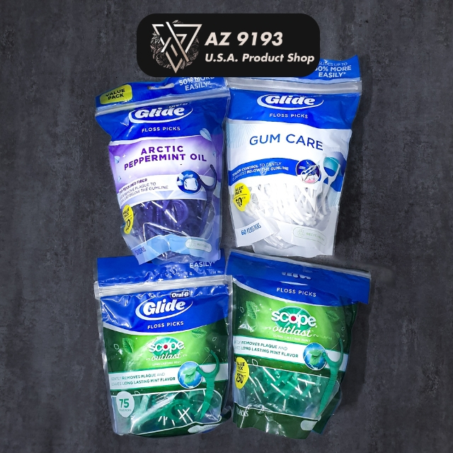 [Hàng Mỹ] Tăm Chỉ Nha Khoa Oral B Glide Mua Tại Mỹ - Ngừa Viêm Nướu (Lợi), Sạch Kẽ Răng,- AZ 9193