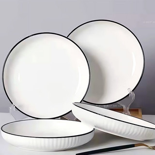 Bát thìa đĩa cốc sứ viền đen cao cấp