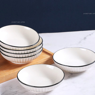 Bát thìa đĩa cốc sứ viền đen cao cấp