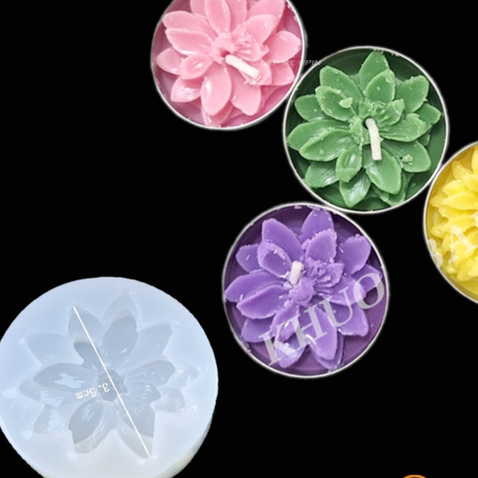 Khuôn silicon hoa cúc làm nến xu 3.5cm