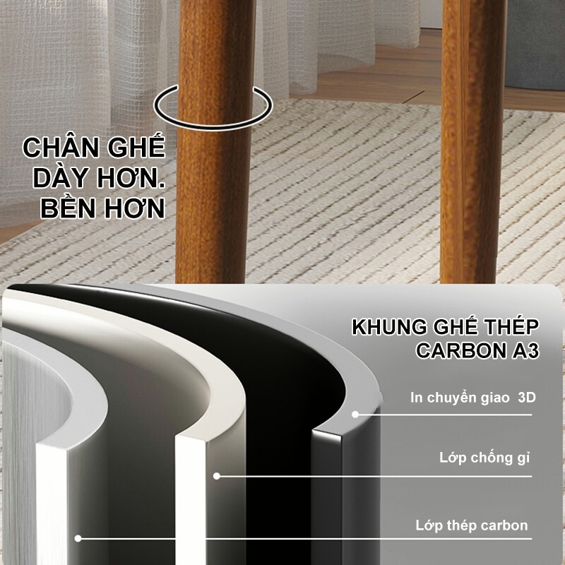 BMZAR Ghế ăn cao cấp, ghế sắt giả gỗ nguyên khối nhà hàng thích hợp sử dụng tại nhà và trang trí | BigBuy360 - bigbuy360.vn