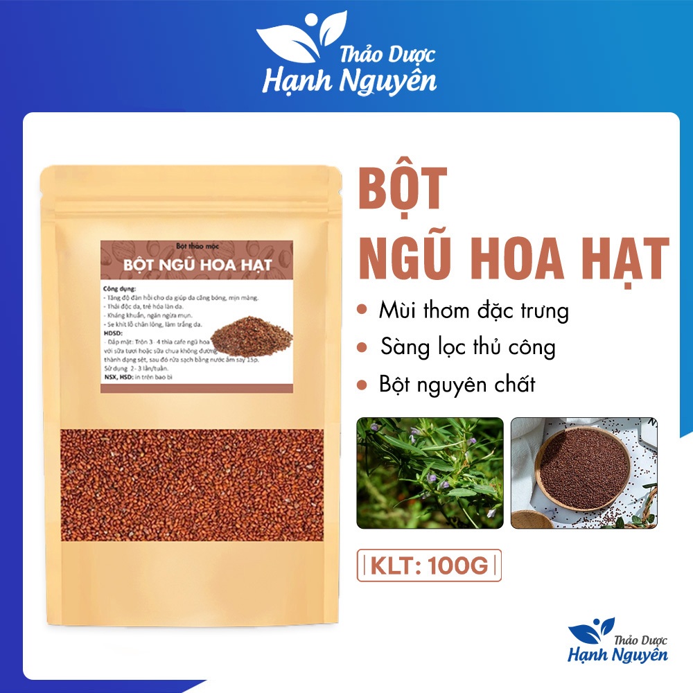 Bột ngũ hoa hạt 100g, hạt đình lịch khô, mặt nạ ngũ hoa giúp sáng, dưỡng nhan - Thảo Dược Hạnh Nguyên