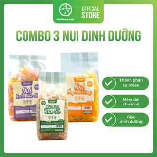 Combo 3 Gói Nui (Nui Ngôi Sao Rau Củ, Nui Xoắn Rau Củ, Nui Ống Dài Vàng) - FoodMap