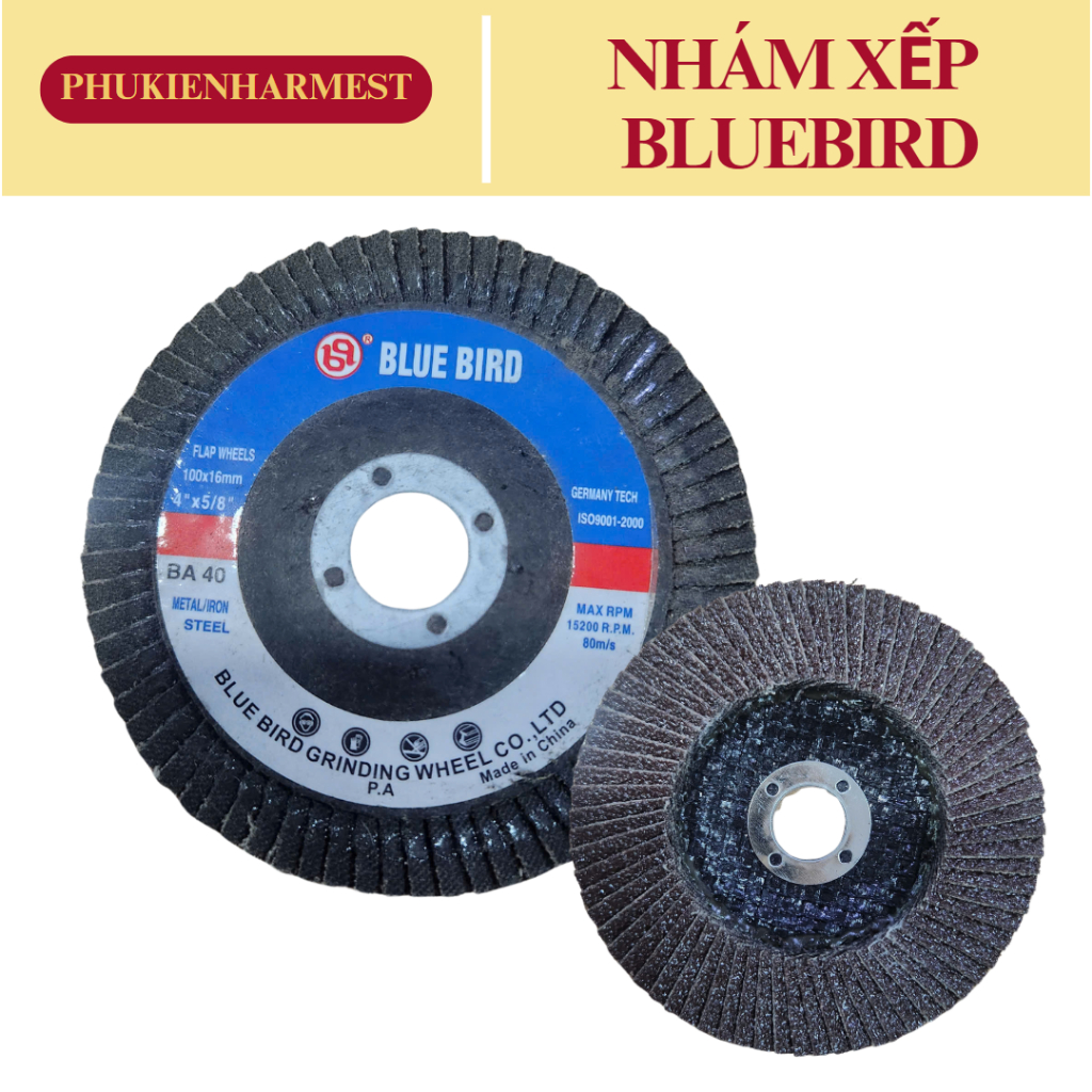 Combo10 Đĩa nhám BLUE BIRD , Nhám xếp, bánh nhám Loại Dày