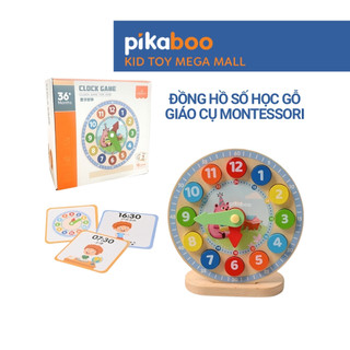  Đồ chơi giáo dục montessori đồng hồ số học gỗ Pikaboo giúp bé phát triển tư duy trí tuệ sớm 