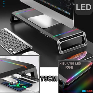 Kệ Màn Hình Máy Tính T1 Giá Đỡ Màn Hình Laptop Máy Tính Led 7 Màu Kiêm Cổng USB Giá Điện Thoại Kích Thước 8x20x55Cm