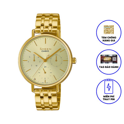 Đồng Hồ Nữ Dây Thép Không Ghỉ Chính Hãng CASIO SHEEN SHE-4541G-9A