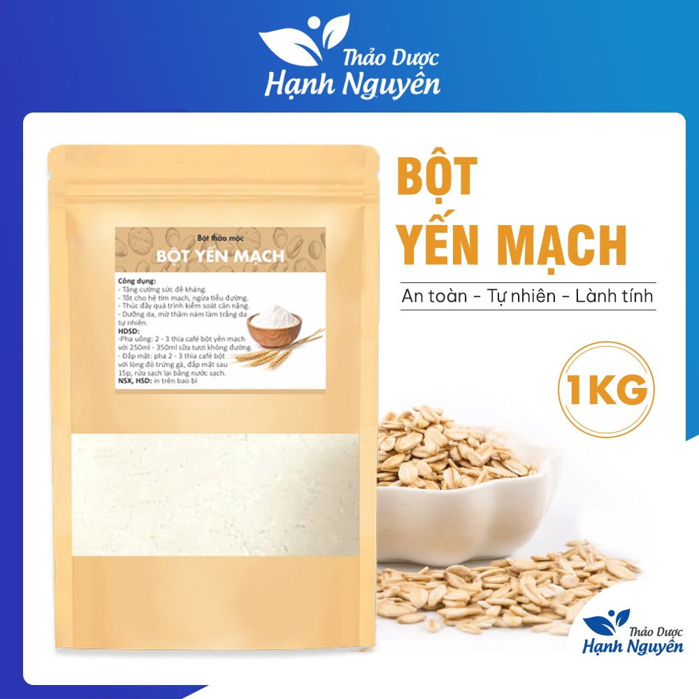 Bột yến mạch 1kg, nguyên chất, thơm, mịn, bột đắp mặt dưỡng trắng da, giảm mụn, chống lão hoá