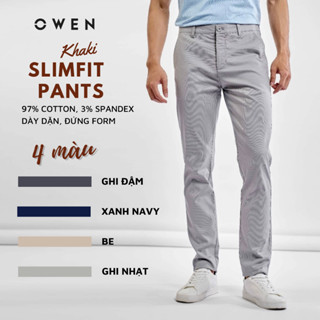 Owen - Quần kaki nam dáng Slimfit, chất dày dặn, đứng form, 5 màu, hàng chính hãng