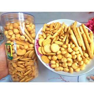  Hộp 200g Bánh Quy Mặn Liên Hưng Mix: Quy Đũa Quy Hạt Ngọc Quy Tròn Quy hình Con Cá 