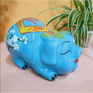 Heo đất Mắt Híp Gốm Sứ bát tràng đựng tiền tiết kiệm trang trí làm quà tặng
