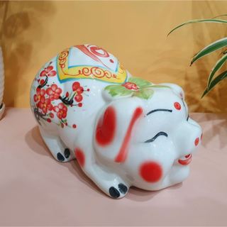 Heo đất Mắt Híp Gốm Sứ bát tràng đựng tiền tiết kiệm trang trí làm quà tặng