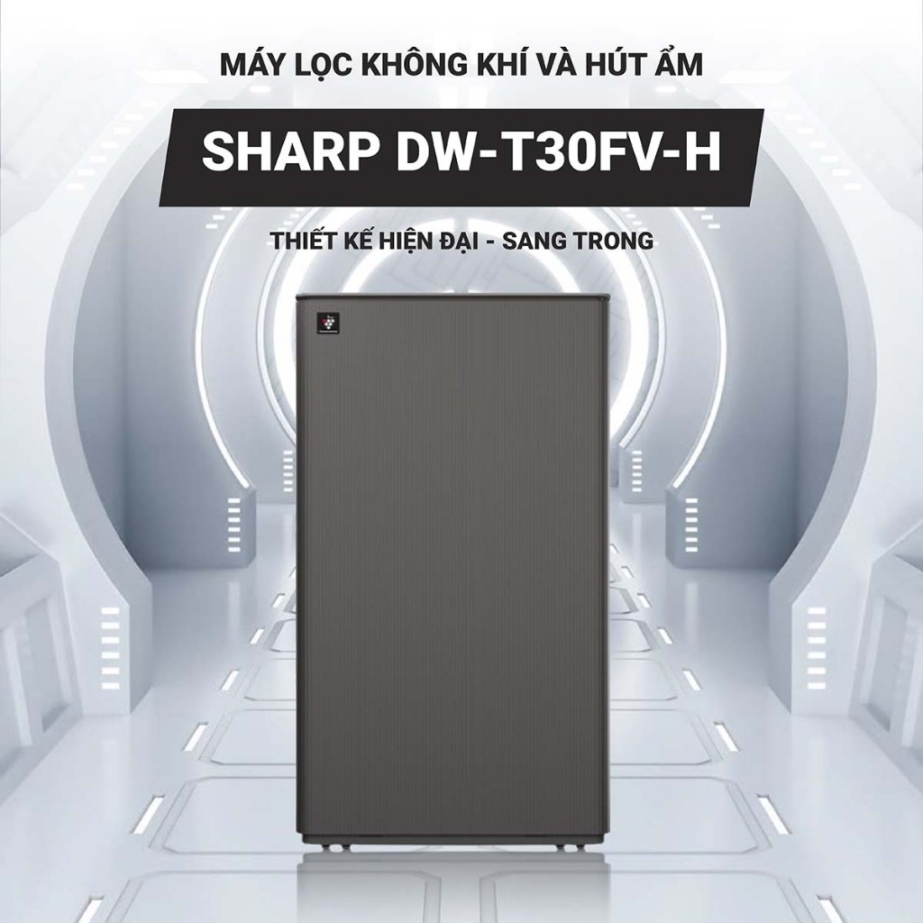 Máy lọc không khí và hút ẩm Sharp T30FV-H | Lọc khí hút ẩm cho phòng 77m2 công suất 30L model 2025 | BigBuy360 - bigbuy360.vn