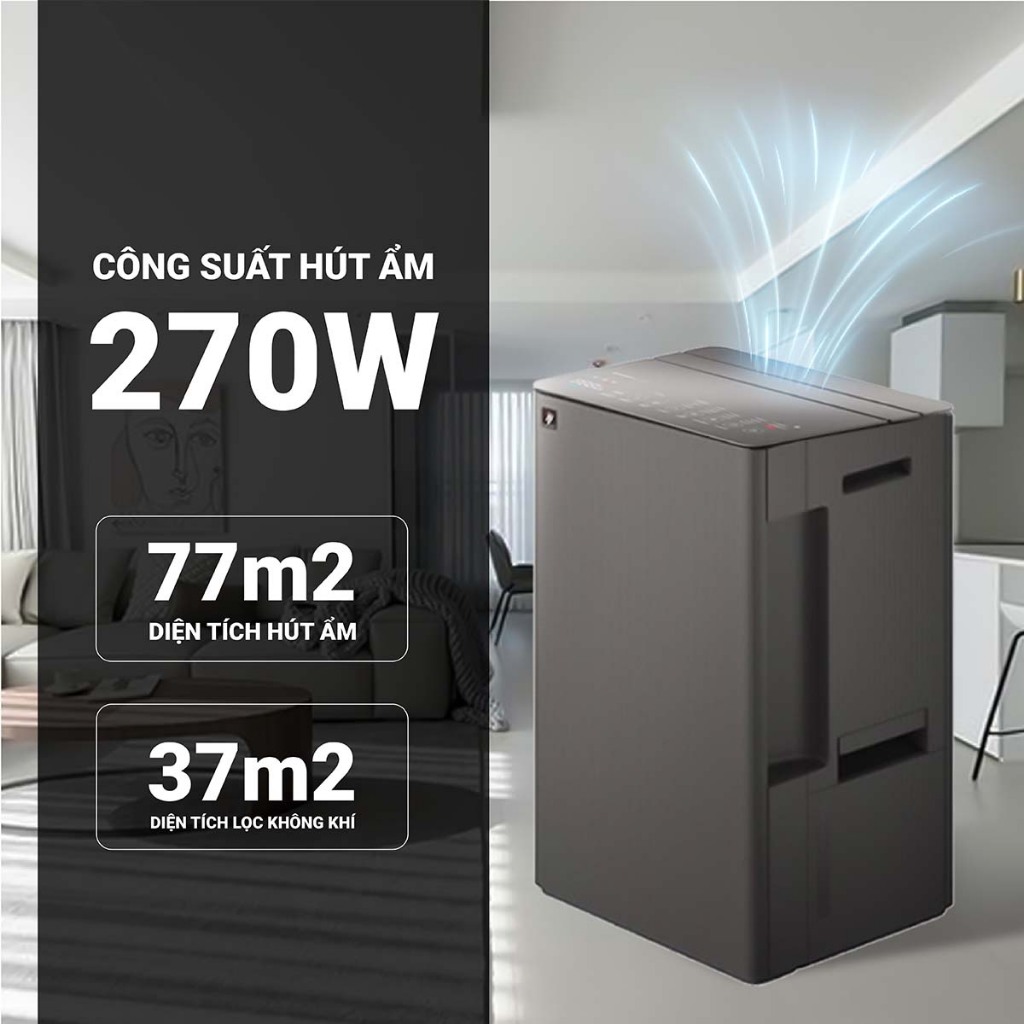 Máy lọc không khí và hút ẩm Sharp T30FV-H | Lọc khí hút ẩm cho phòng 77m2 công suất 30L model 2025 | BigBuy360 - bigbuy360.vn