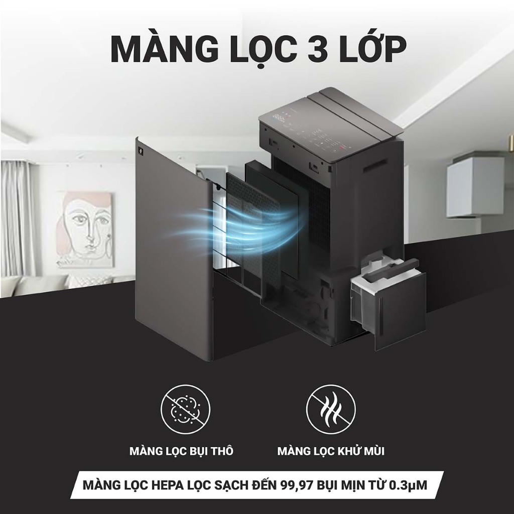 Máy lọc không khí và hút ẩm Sharp T30FV-H | Lọc khí hút ẩm cho phòng 77m2 công suất 30L model 2025 | BigBuy360 - bigbuy360.vn