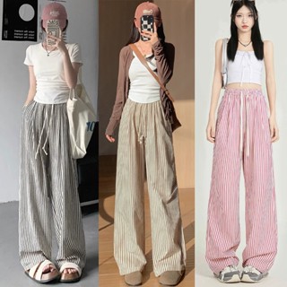 Quần Vải Đũi Kẻ Sọc Ống Rộng Nữ Chất Vải Đũi Khô Mặc Thoáng Mát Siêu Mềm Mịn Dopa Store