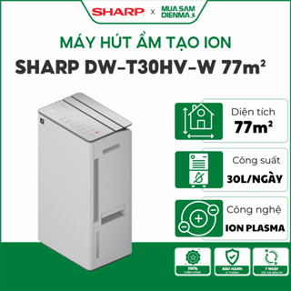 Máy hút ẩm và tạo ion Sharp DW-T30HV-W 30L | Máy hút ẩm T30HV cho phòng 77m công nghệ Plasmacluster