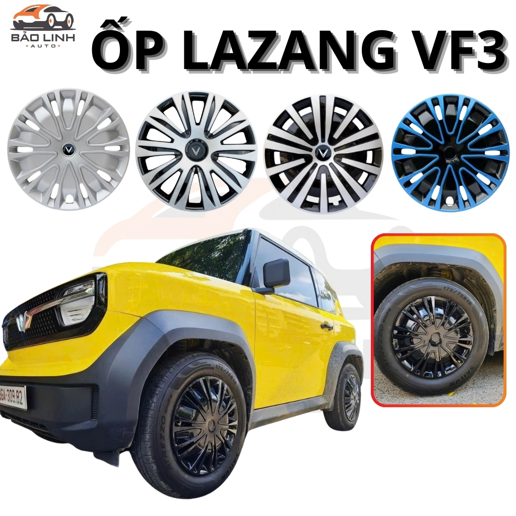 Ốp lazang VF3 ốp mâm cho xe VF3 16inch - Bộ 4 chiếc Ốp Chụp Mâm Lazang VF3 mẫu mới