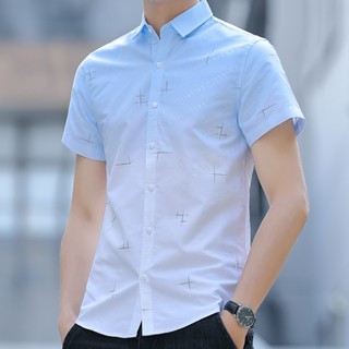 Áo sơ mi nam ngắn tay phối hoạ tiết  loang màu sao băng ERINA đẹp chất kate lụa cổ bẻ Hàn Quốc