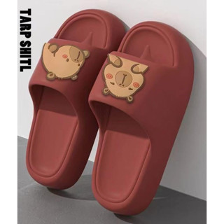 Dép lê quai hình gấu kiểu dáng thời trang, Dép quai ngang phong cách icon mặt capy bara