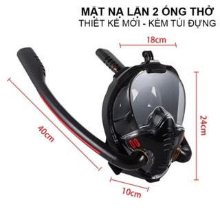 Mặt nạ lặn biển full face 2 ống thở đôi chống đọng sương phiên bản mới có mount gắn gopro - MUÔN PHƯƠNG SHOP