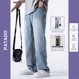 Quần jean nam PATADO cạp cao ống suông rộng, chất jeans mềm, dày dặn Top xu hướng 2025