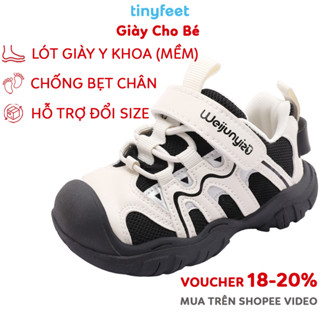 Giày Cho Bé Trai Bé Gái Dáng Thể Thao Chống Bẹt Chân TINYFEET WJ28 Giày Tập Đi Chống Trươn Trượt 2 Tuổi 3 Tuổi