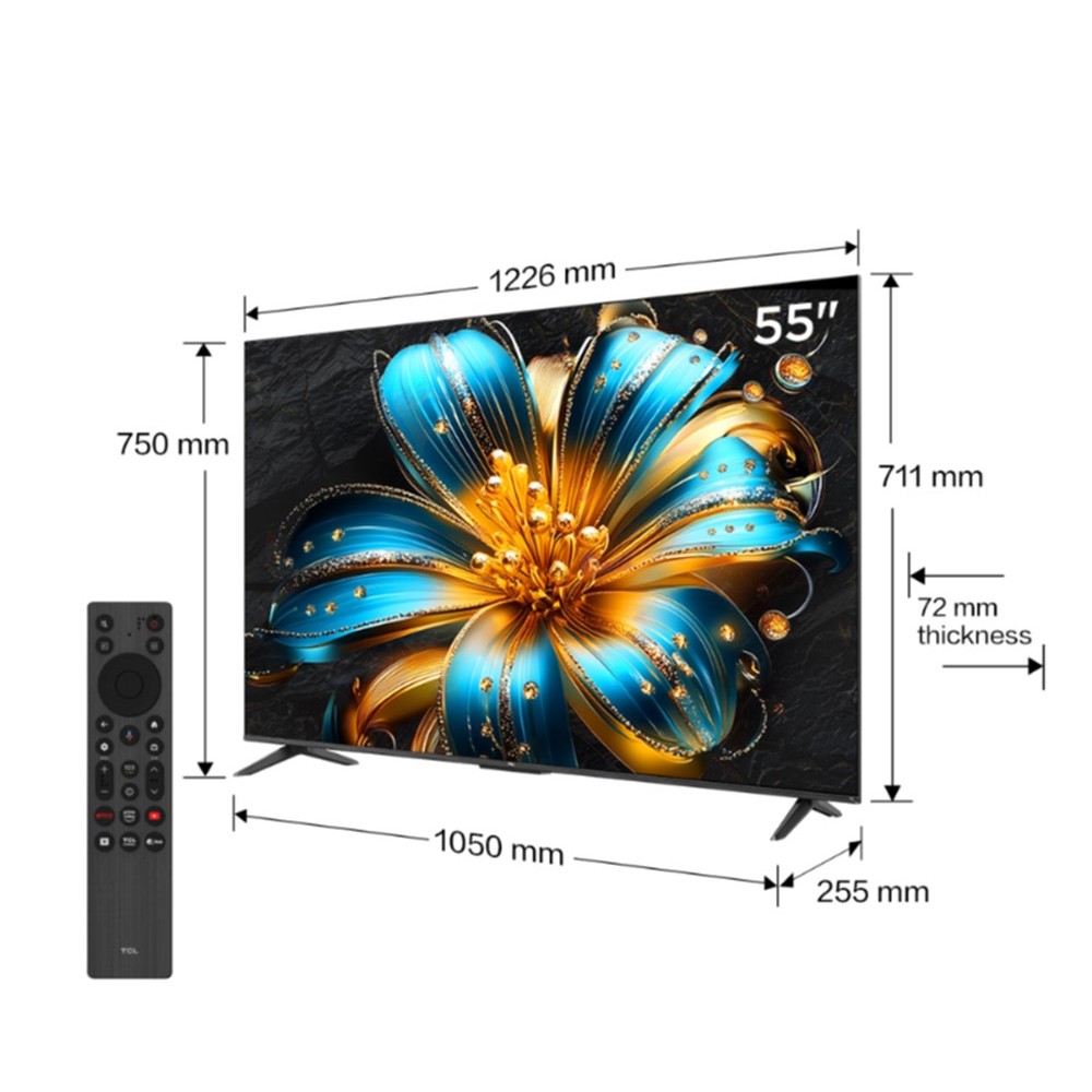 【QLED 4K】55inch, 4K Google TV TCL 55T6C, Lắp đặt 0Đ HN HCM, HDR10+, Tần số quét 120Hz, Dolby Atmos | BigBuy360 - bigbuy360.vn