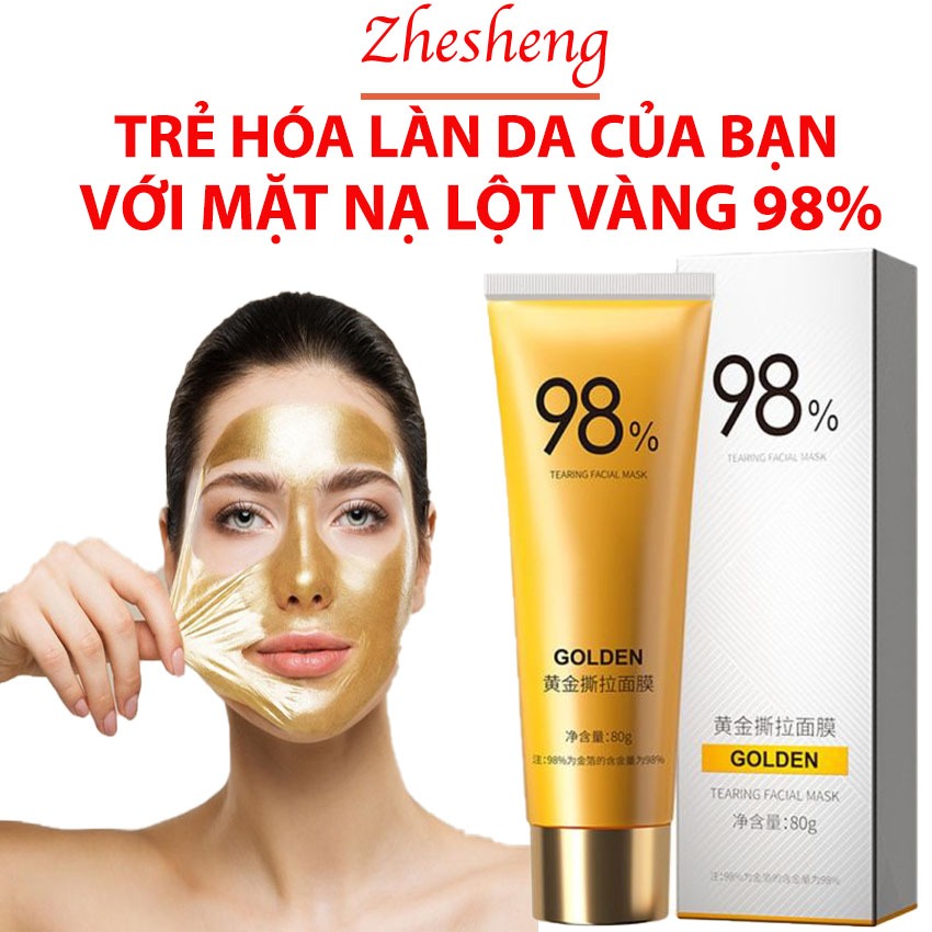 Mặt Nạ Lột Vàng 98% Golden Giảm Sợi Bã Nhờn, Mụn Đầu Đen, Tẩy Tế Bào Chết - Zhesheng
