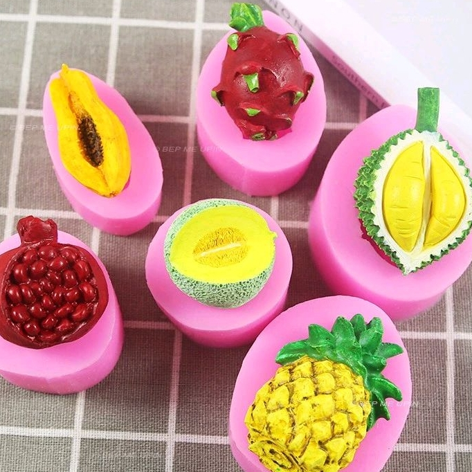 Khuôn silicon trái cây khuôn hoa quả làm bánh đậu xanh khuôn silicon quả