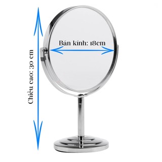 Gương Trang Điểm Inox Cao Cấp Để Bàn 2 Mặt Chắc Chắn Có Phóng To Sang Chảnh