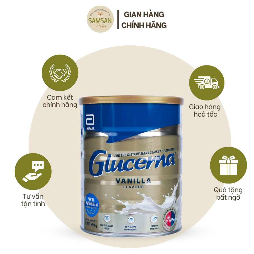 Sữa bột Glucerna cho người tiểu đường 800g của Mỹ