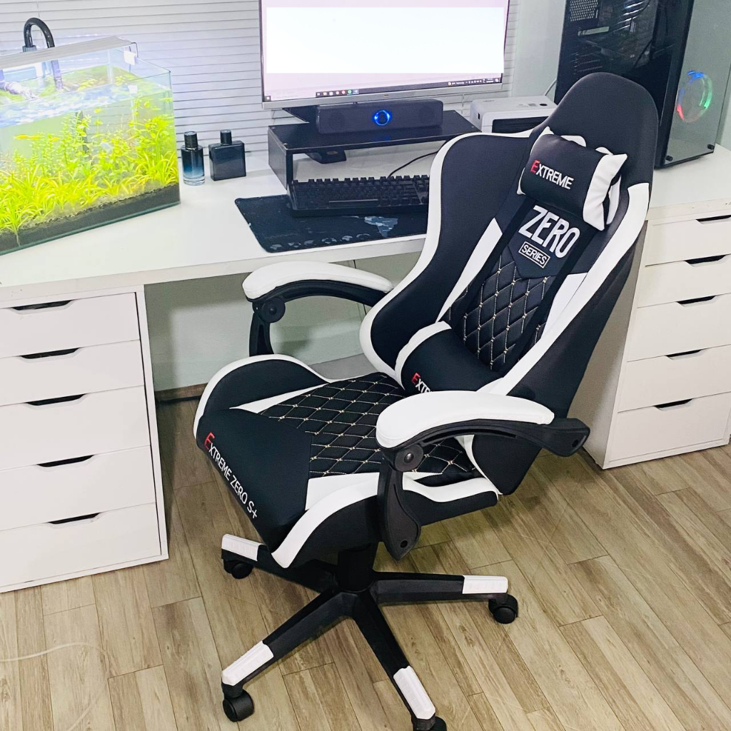 Ghế Gaming Zero S+ 2024 gác chân, Trắng , Đen , Hồng , Đỏ, chơi game Dày dặn, nâng hạ, ngả lưng , gh