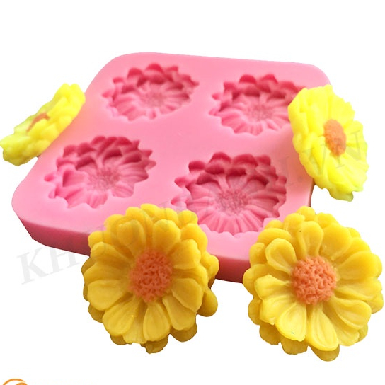 Khuôn silicon vỉ 4 cúc HC4 khuôn xôi hoa đậu rau câu