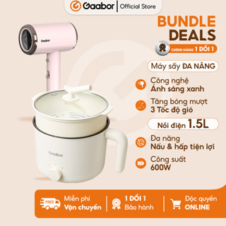 【Combo Sales Gaabor 07 Nồi điện đa năng 1.5L GR-N15A và Máy sấy tóc GHD-N1000D Gaabor