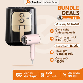 【Combo Sales Gaabor 40 Nồi chiên không dầu 6.5L AF65M-BK01A và Máy sấy bảo vệ tóc GHD-N1000D