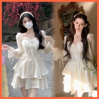 (SẴN) Váy nữ tiểu thư sang chảnh công chúa đầm hack dáng tiệc cưới chiffon tay bồng S22