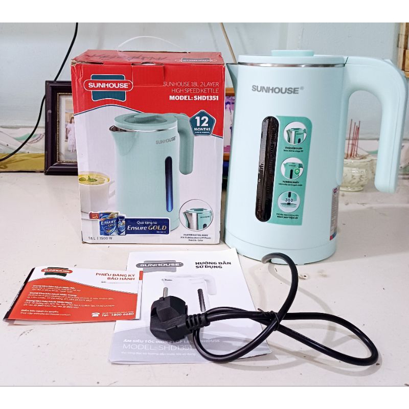 Bình đun nước siêu tốc SUNHOUSE 1.8Lit (Quà tặng Ensure)