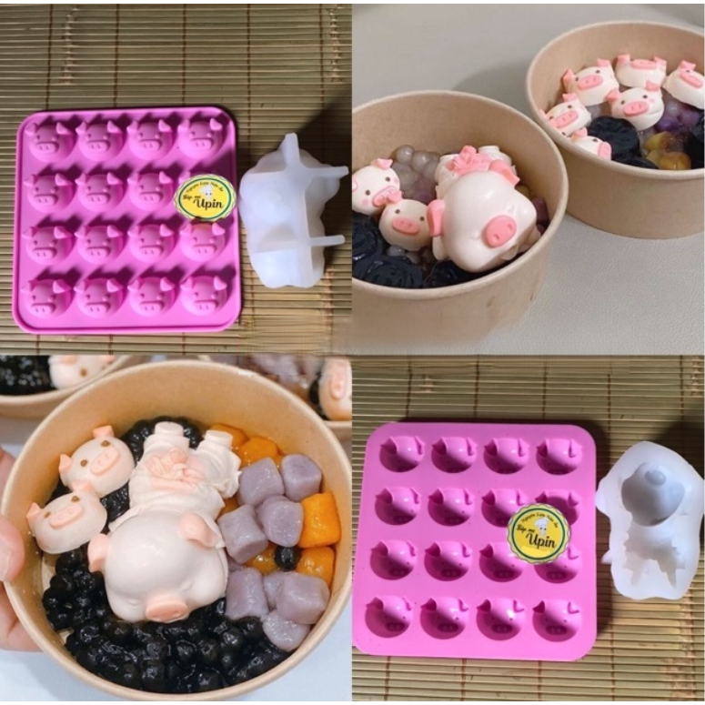 Khuôn silicon làm chè heo tắm tiên mặt heo