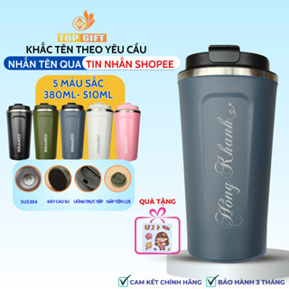 Ly giữ nhiệt Coffee Holic khắc tên theo yêu cầu TopGift LGN005 - Cốc giữ nhiệt Chính hãng SUS 304