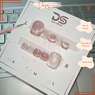 Móng CHÂN giả form ngắn hàn quốc nail box thủ công GIÁ RẺ màu nude đơn giản xinh xắn TẶNG KEO DÁN MÓNG MC109
